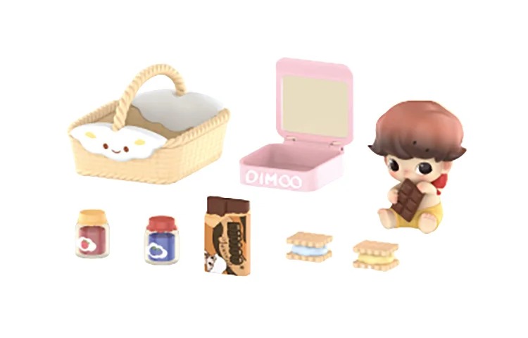 

Миниатюрный игровой набор Pop Mart DIMOO Go On An Outing Together Colorful picnic basket (без коробки и пакета)