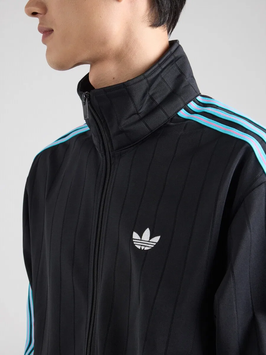 Худи на молнии ADIDAS ORIGINALS 'Firebird' черного цвета — фото 2