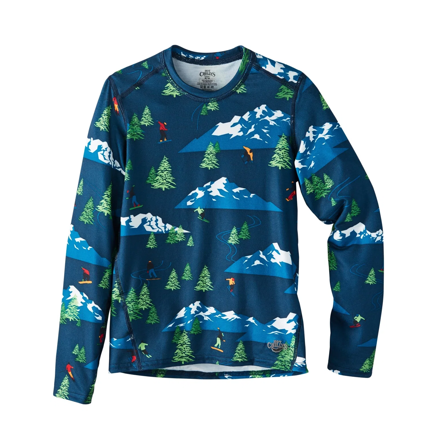 Термобелье с принтом с длинным рукавом Originals Print Base Layer Crew Hot Chillys, Freestyle Navy