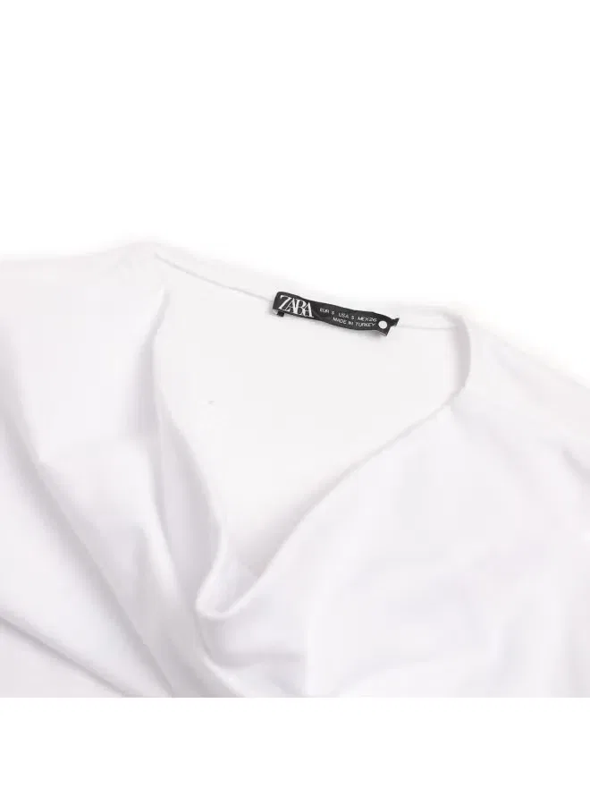 Футболка женская Zara, белый — фото 4