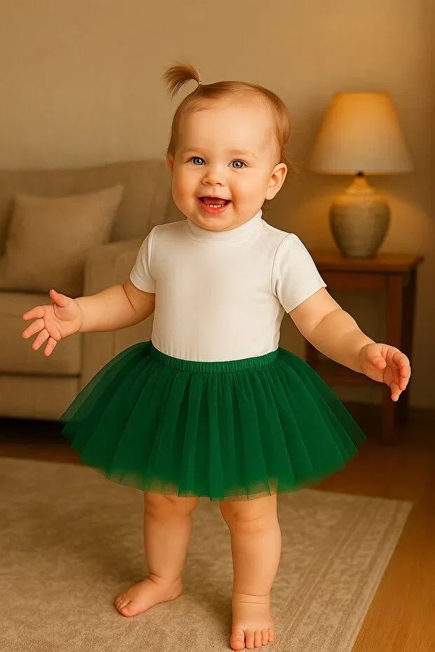 Детская юбка-пачка для девочек с принтом Emerald green baby girl princess birthday tutu skirt Madyabutik, Emerald Green