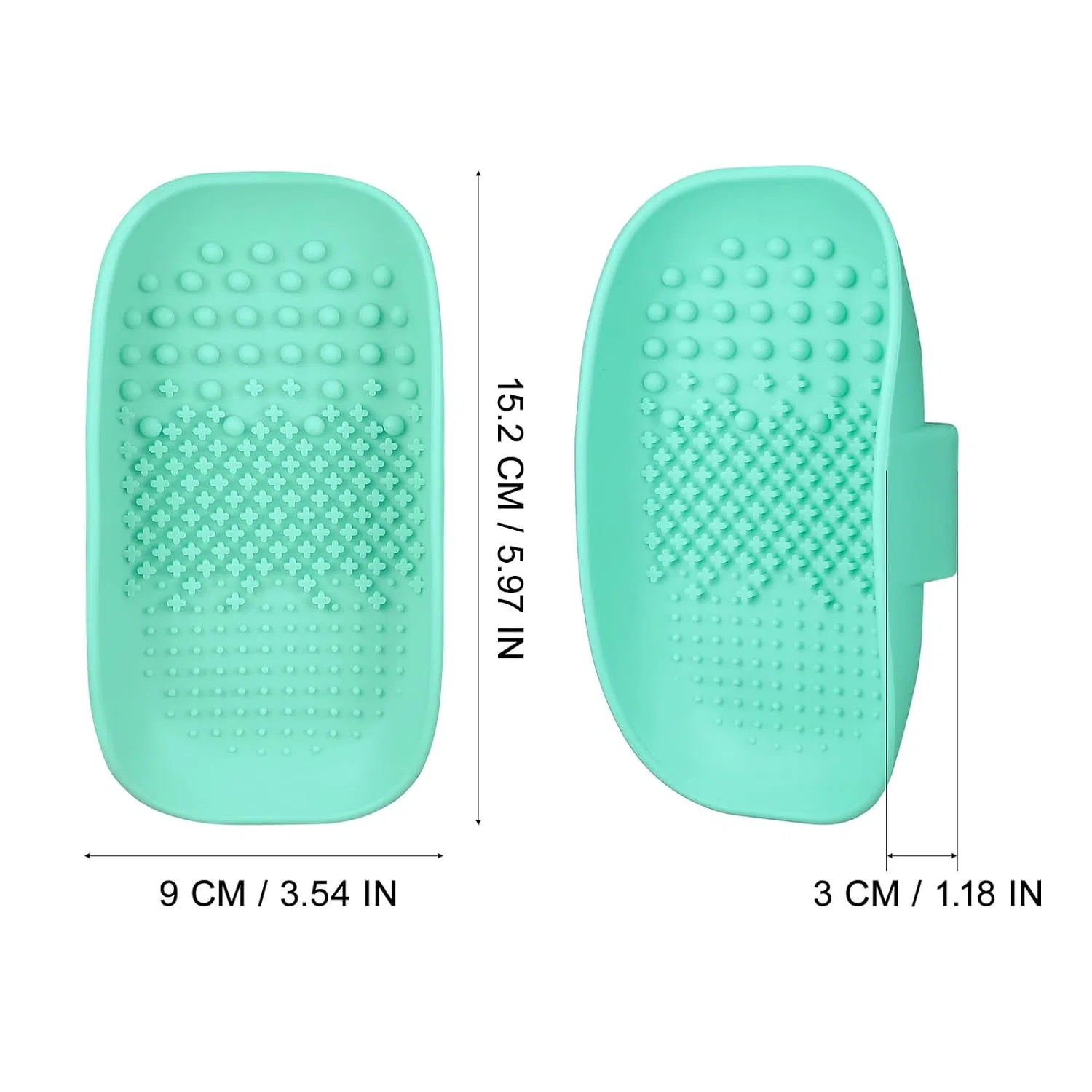 Щетка для очистки кистей Silicone Brush Cleaning Pad, NUOBESTY, 1 шт, 15.2x9x3 см, Зеленый — фото 2