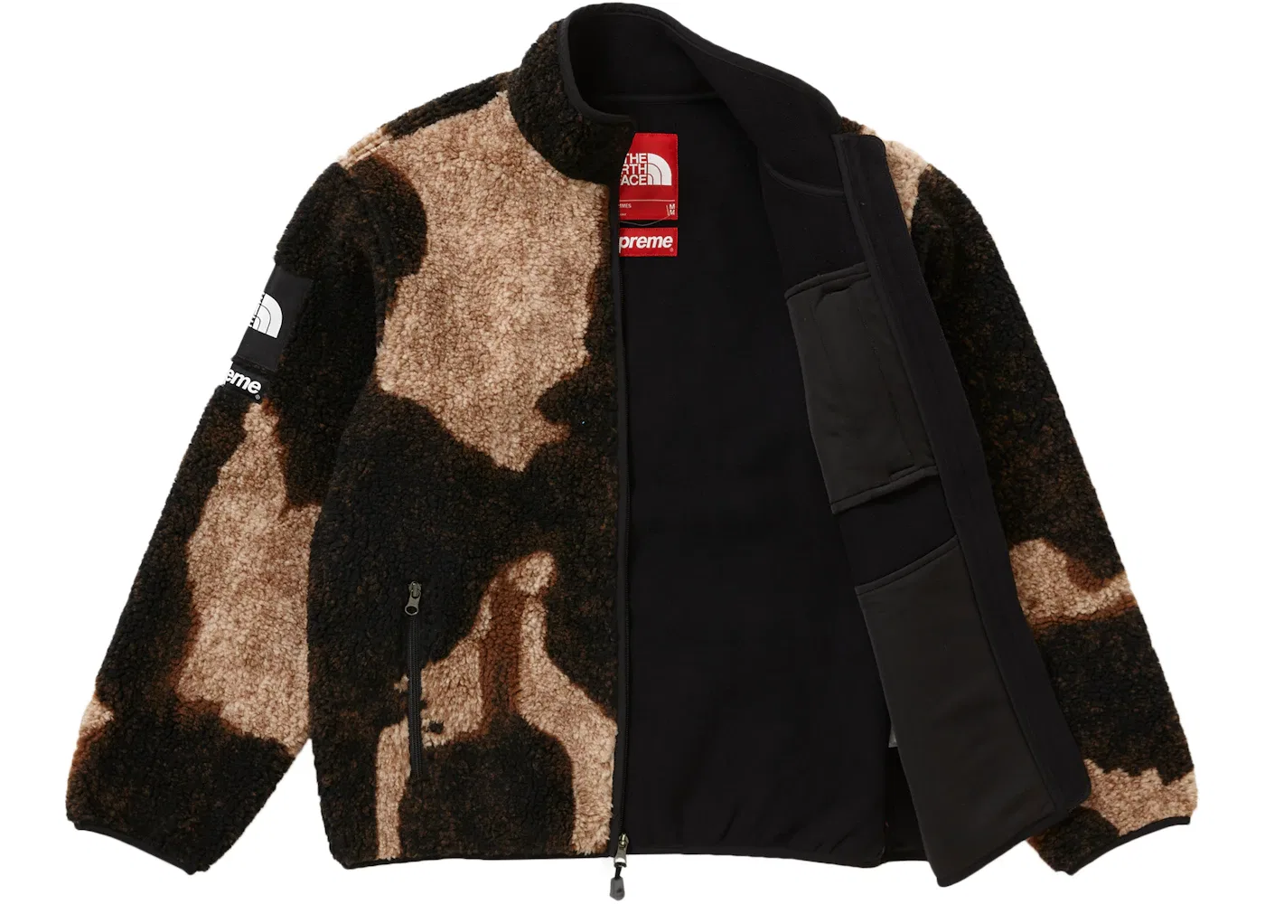 Мужская куртка из флиса с принтом Bleached Denim Print Supreme, Black — фото 3