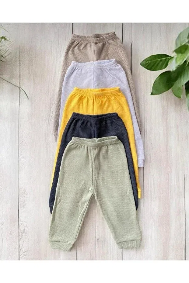 Детские штаны для девочек с принтом Waffle fabric baby boy 5-piece cuffed single bottom Altintaş Baby, Colored