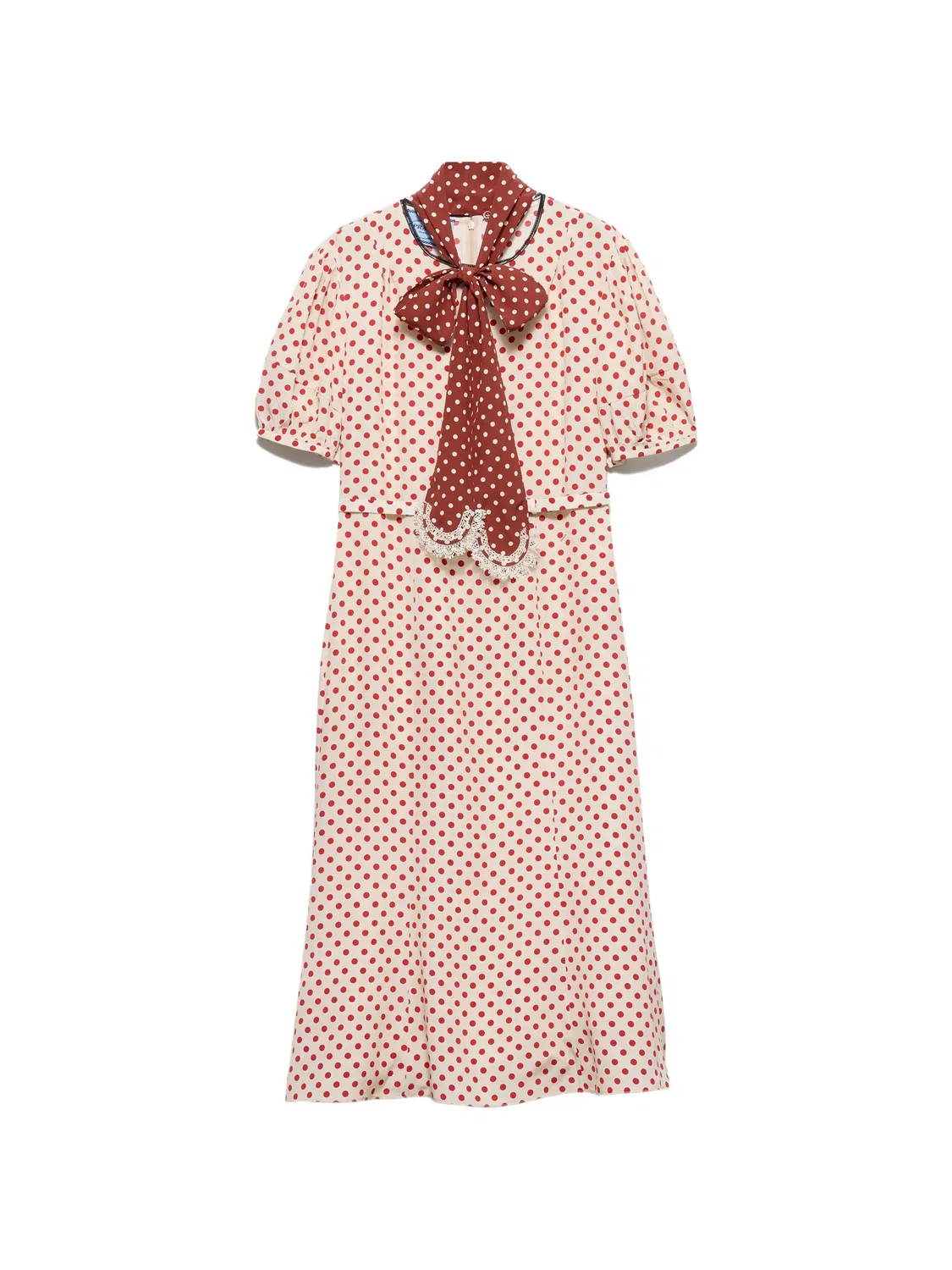Платье Marocain в нейтральных тонах Prada, нейтральные