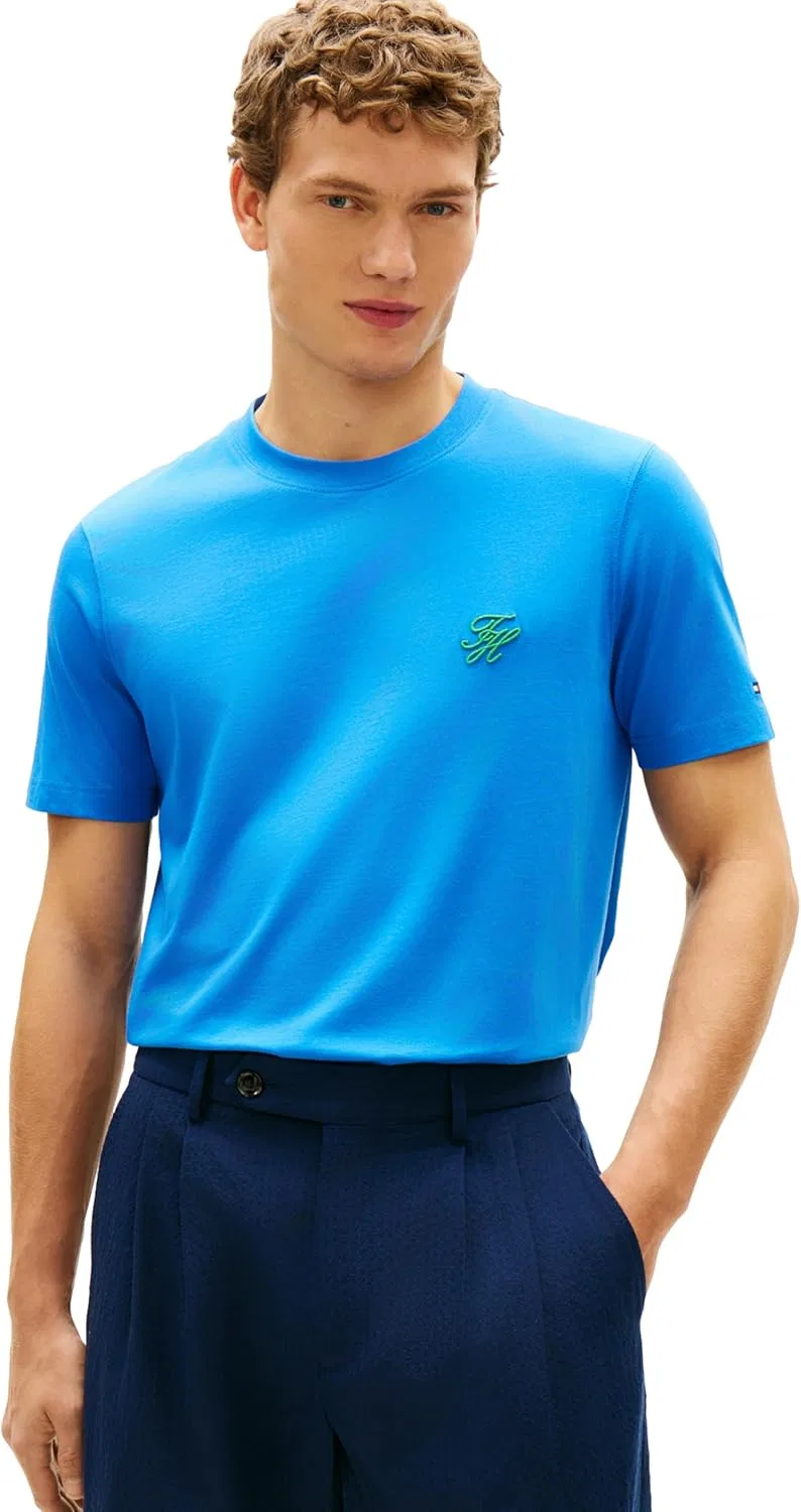 Мужская футболка с вышитым логотипом Tommy Hilfiger, Blue Orbit