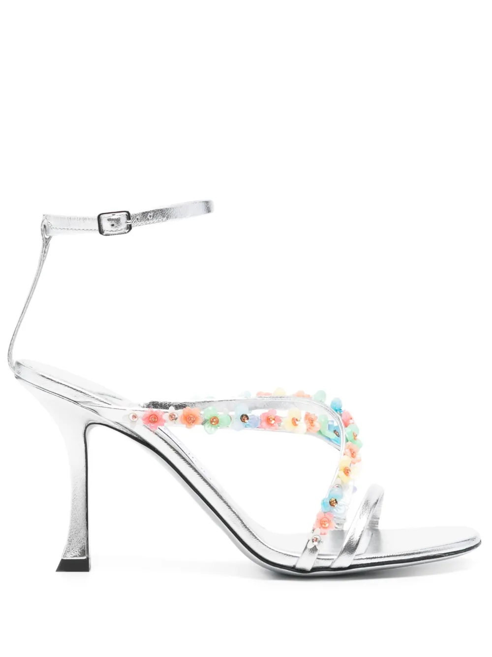 Босоножки Blanche 100 JIMMY CHOO, серебяный