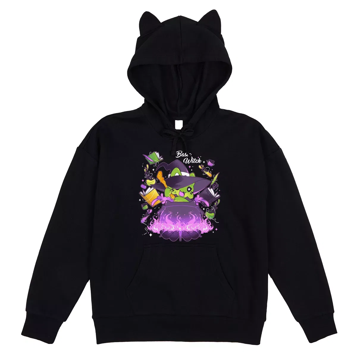 Детское худи для девочек с длинным рукавом Witch Frog Brewing Potion Tasty Peach Studios, Black