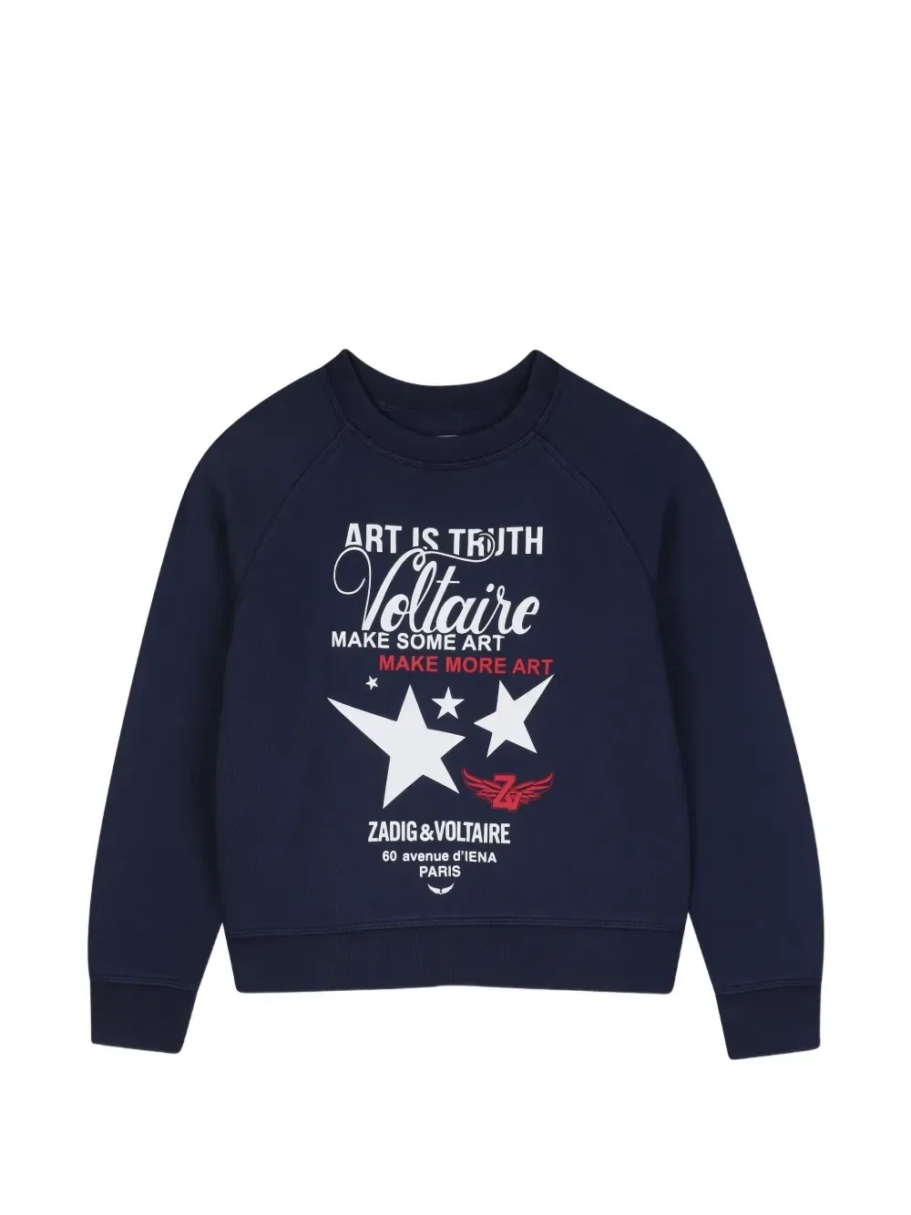 Свитер с рукавами реглан и логотипом Zadig & Voltaire Kids, синий