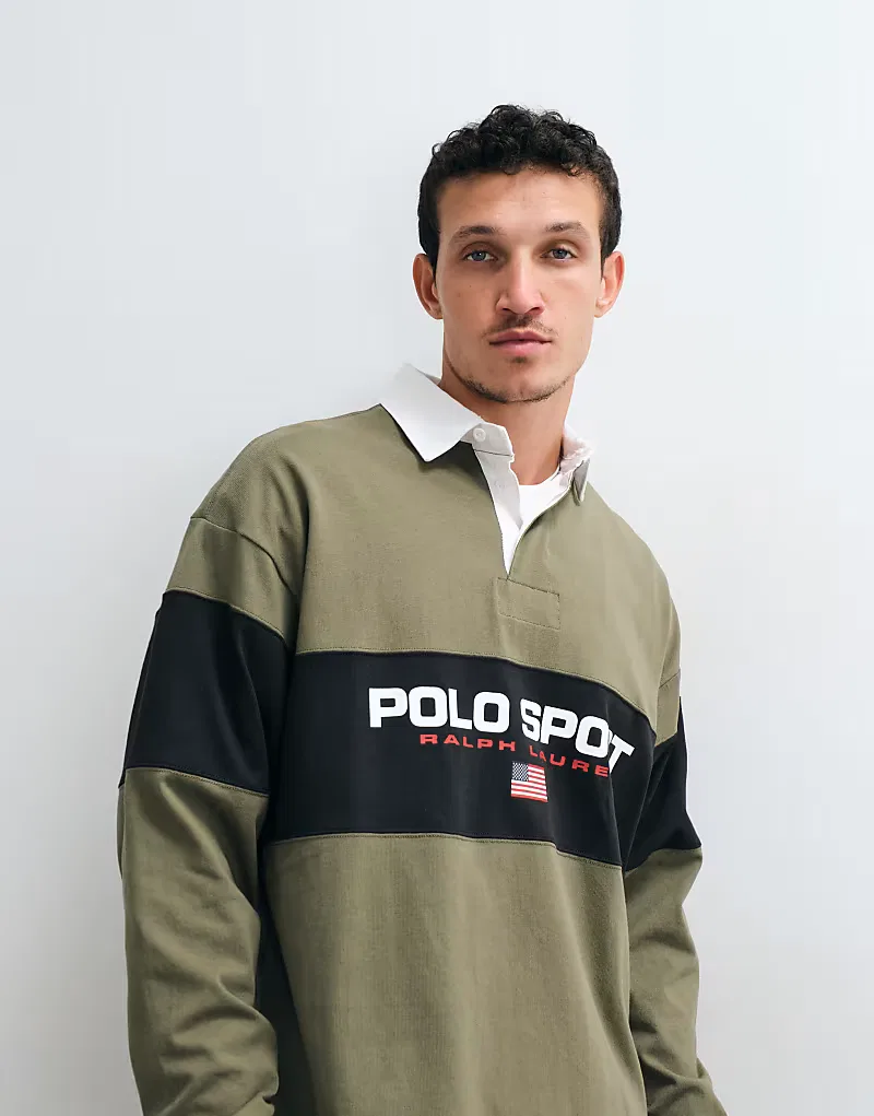 Рубашка Polo Ralph Lauren Sport из плотной ткани хаки