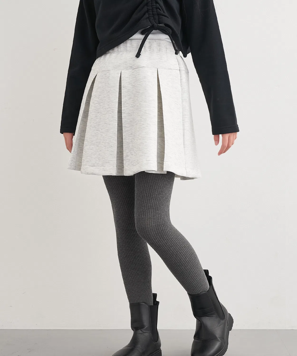 Coca（coca） Детская юбка из мягкого футера с плиссировкой, модель COCA, Light Grey