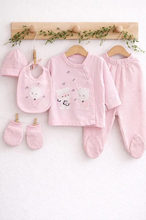 Детский для девочек комплект боди с принтом Bys Baby Fashion, Pembe Müzisyen — фото 3