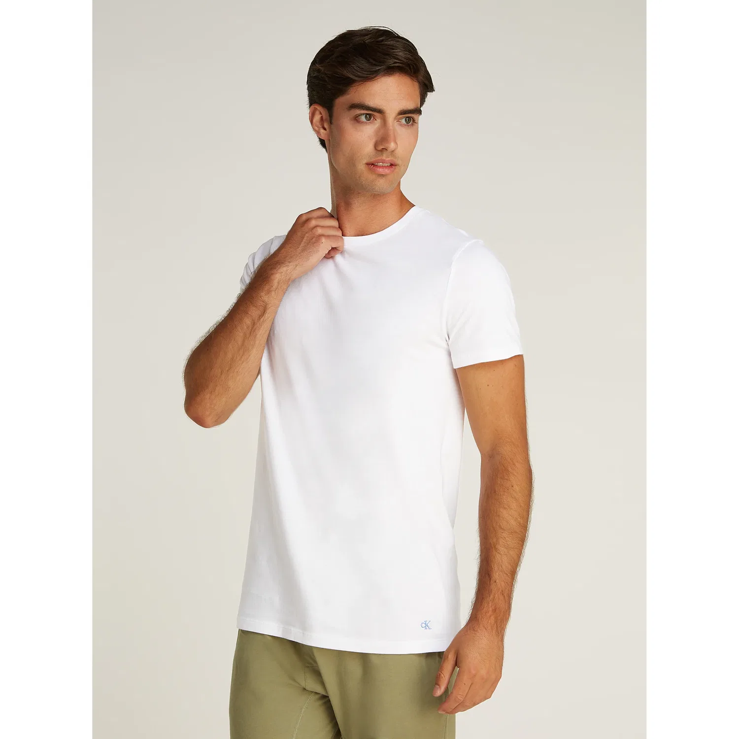 Детские хлопковые футболки с круглым вырезом Calvin Klein Underwear, White/Grey/Glacier — фото 2