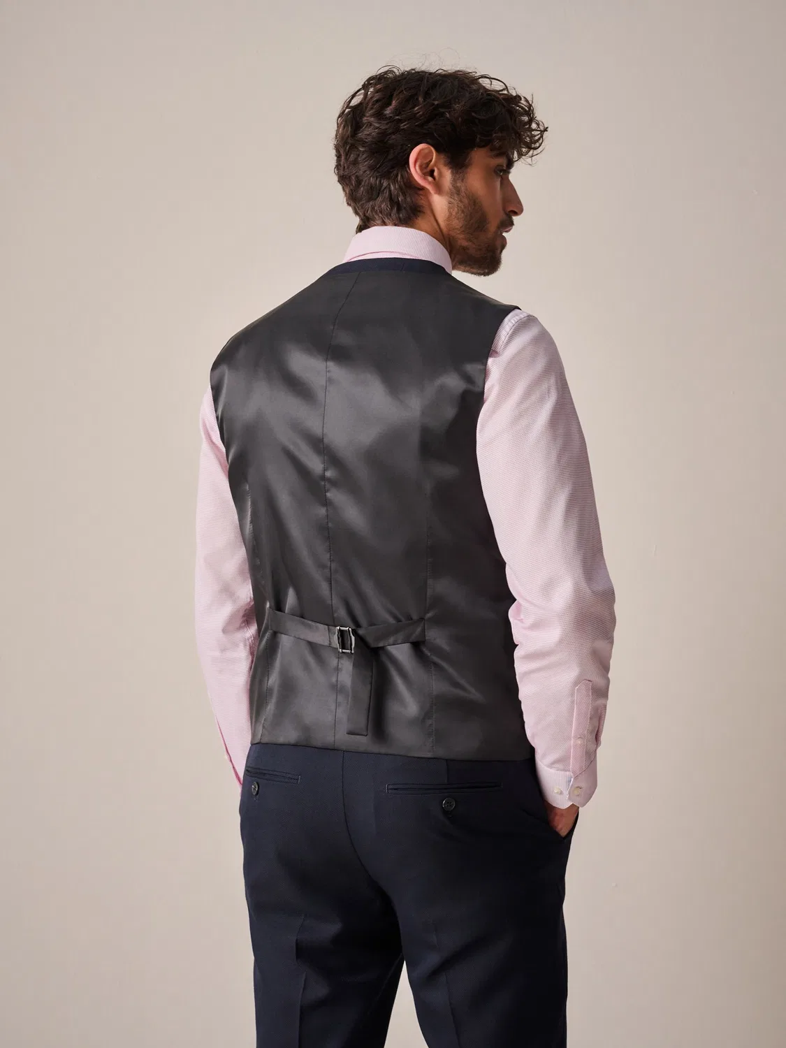 Жилет Next Navy Blue Textured Suit, темно-синий — фото 2