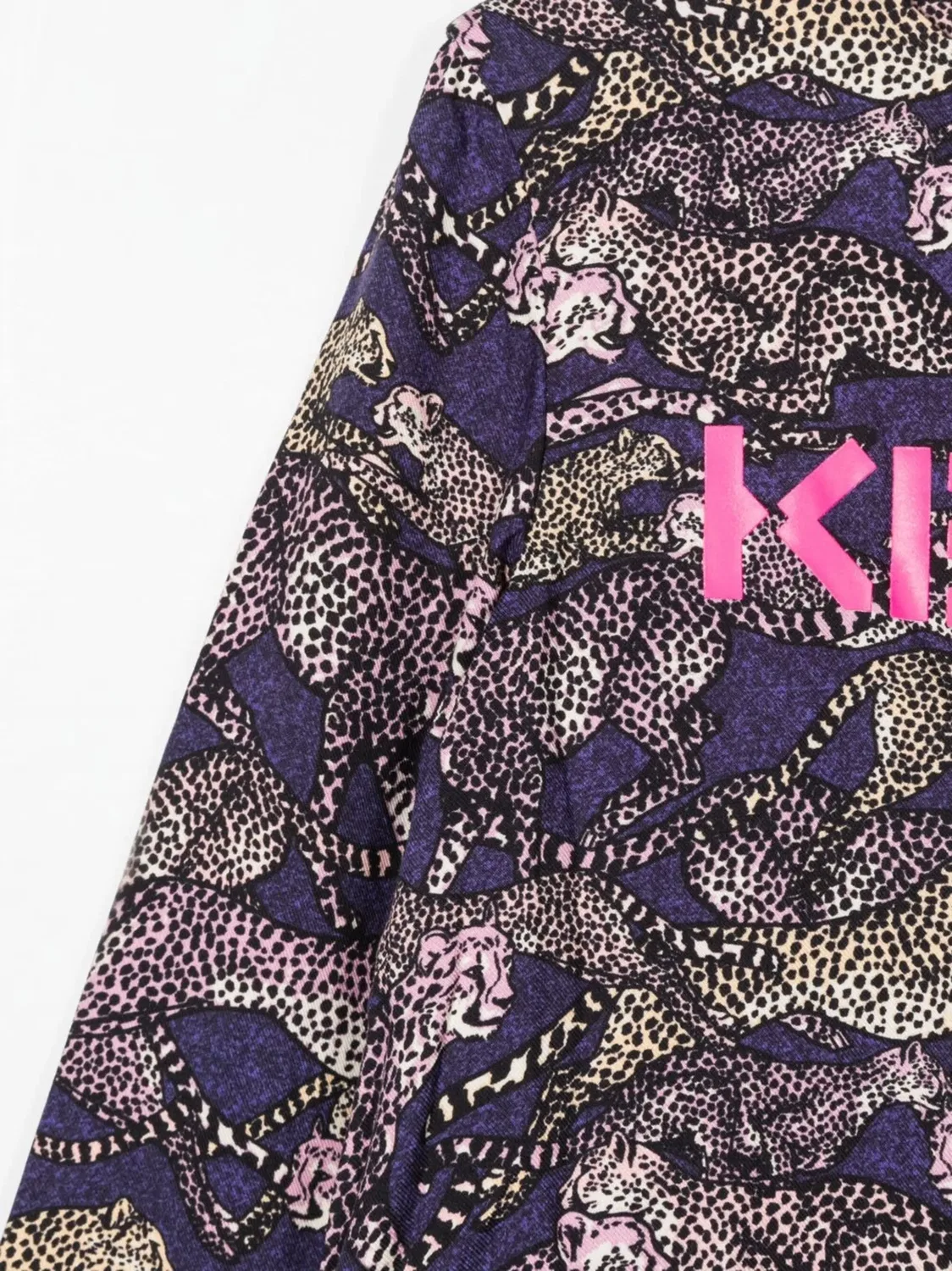 Kenzo Плиссированное платье с принтом, фиолетовое — фото 3