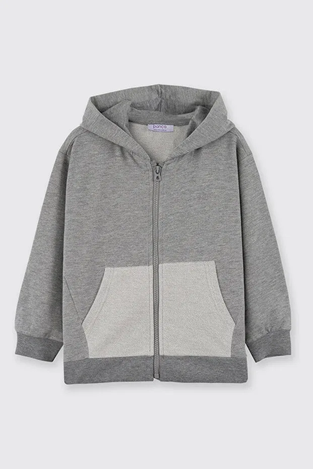 Детские свитшот для мальчиков с капюшоном Panço, 003-Grey-Melange