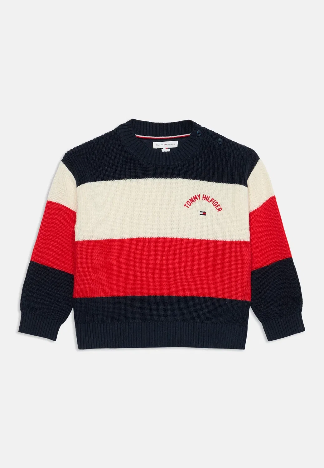 Полосатый свитер Lu унисекс - джемпер Tommy Hilfiger, Red Glare Colblock
