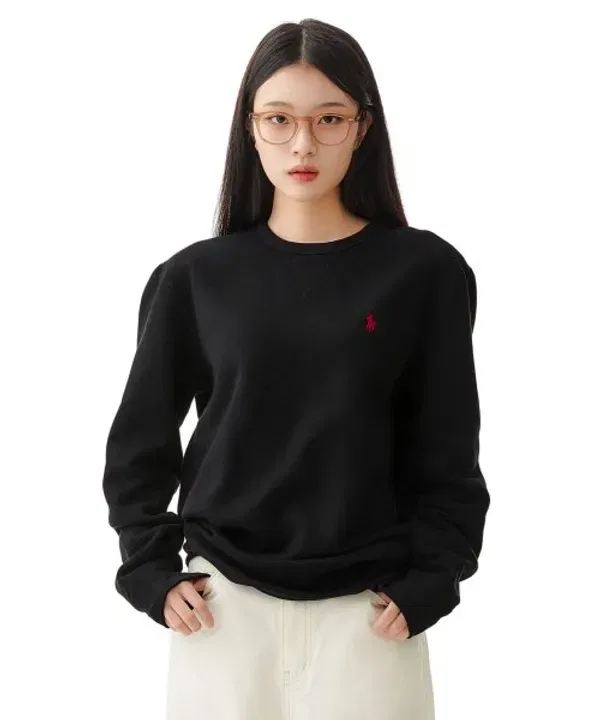 Свитшот с круглым вырезом, флис, Polo Ralph Lauren, черный — фото 3