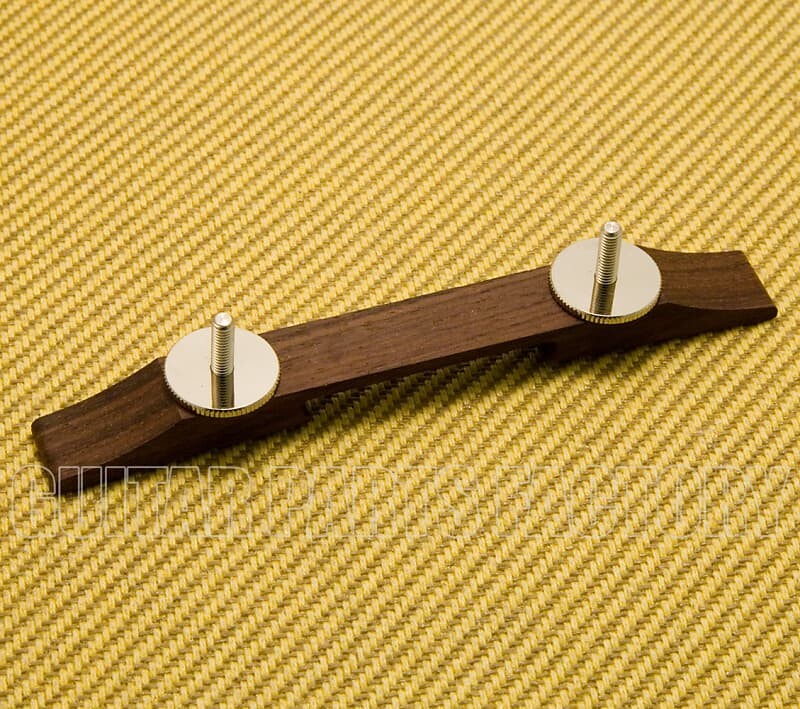 

006-2782-200 Оригинальное основание бриджа Gretsch из розового дерева с никелевыми колесами и шпильками 006-2782-200 Genuine Gretsch Rosewood Bridge Base w/ Nickel Wheels & Studs