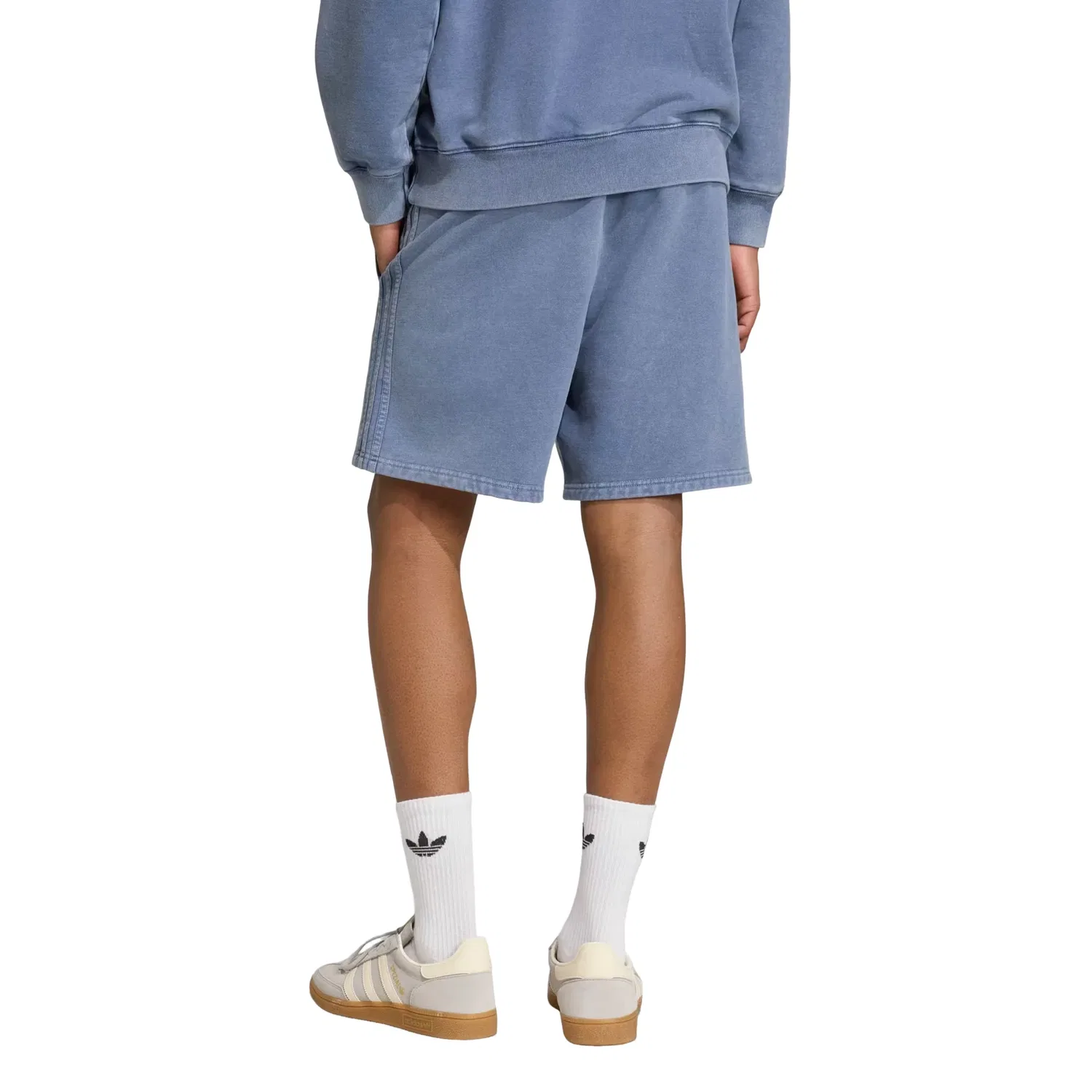 Мужские шорты из футера с принтом Trefoil Essentials Adidas, синий — фото 3