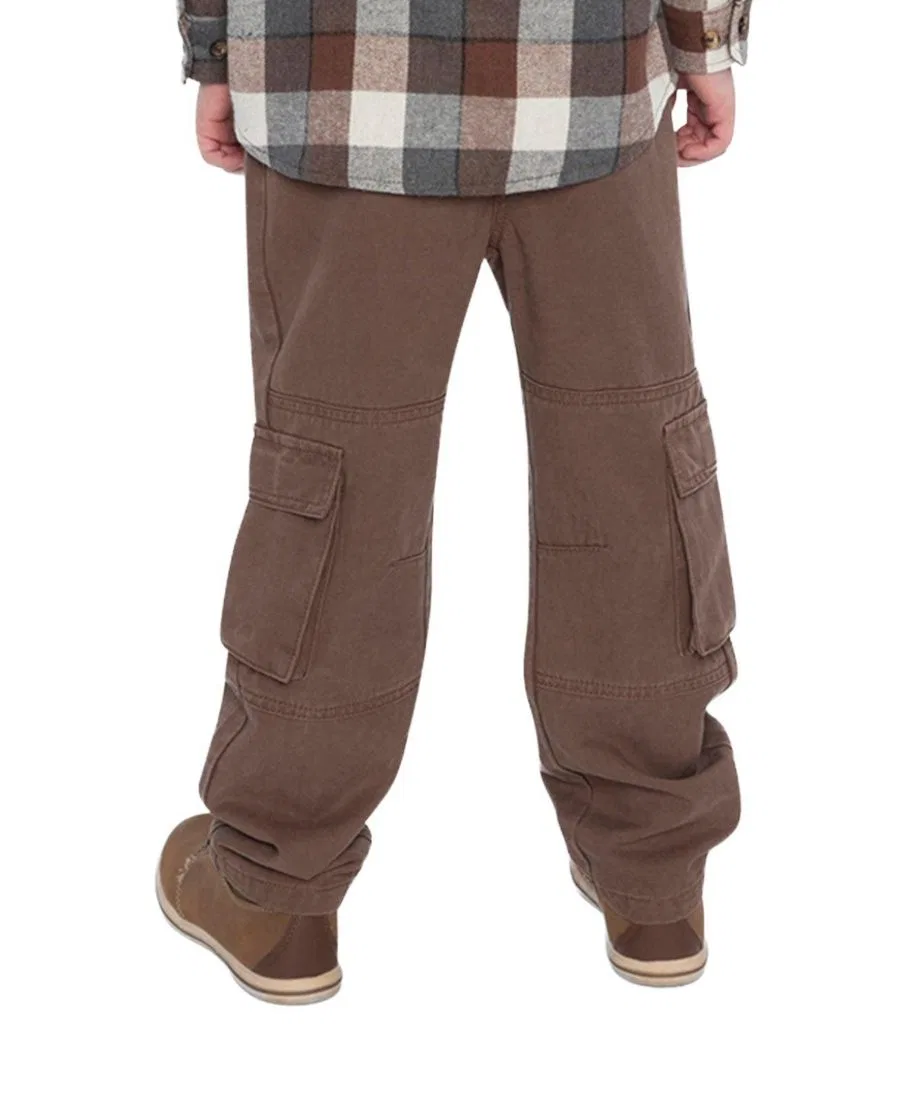 Брюки из твила с карго-карманами, модель Boys Must-Haves Deux par Deux, Neutral Brown — фото 4