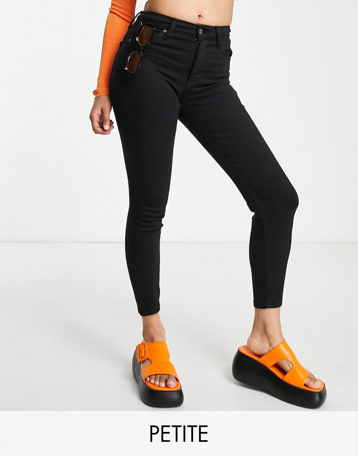 

Черные джинсы Topshop Petite Jamie