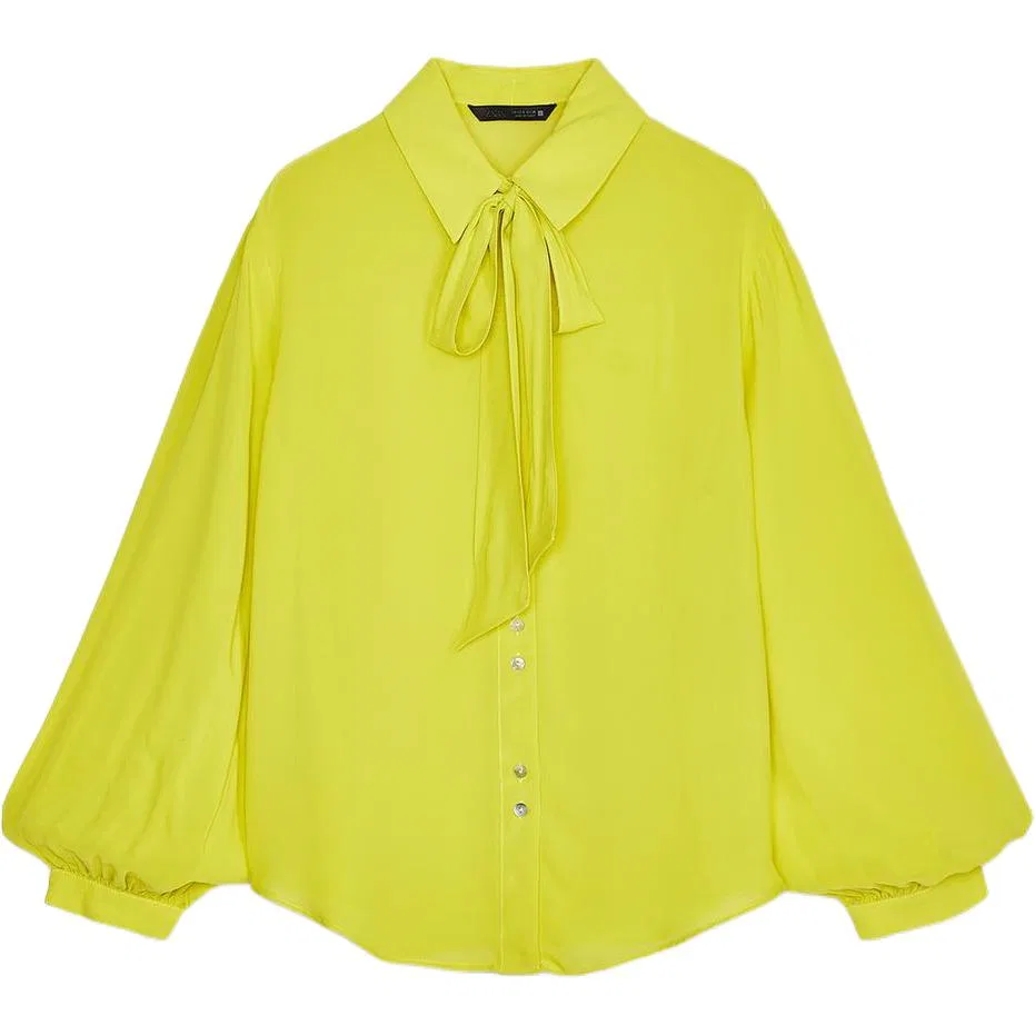 Женская рубашка с лацканами Lime ZARA, Lime