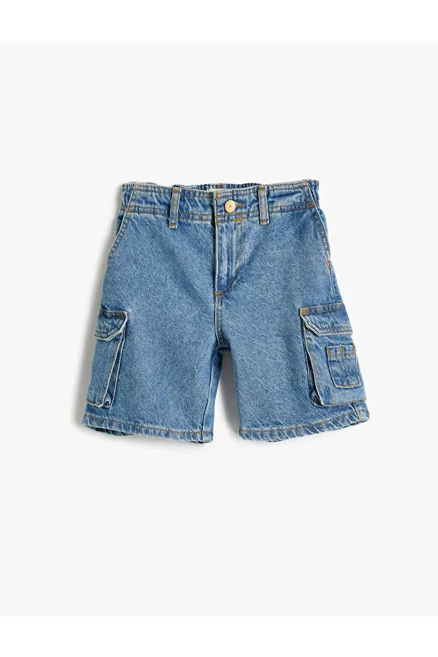 Детские шорты джинсовые с эластичным поясом Koton, Mid Indigo