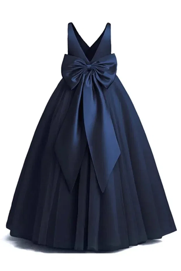 Детское платье для девочек без рукавов Miço Kids, Navy Blue — фото 4