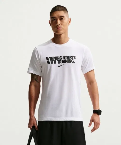 Мужская футболка с коротким рукавом NIKE DF Winning, Белый