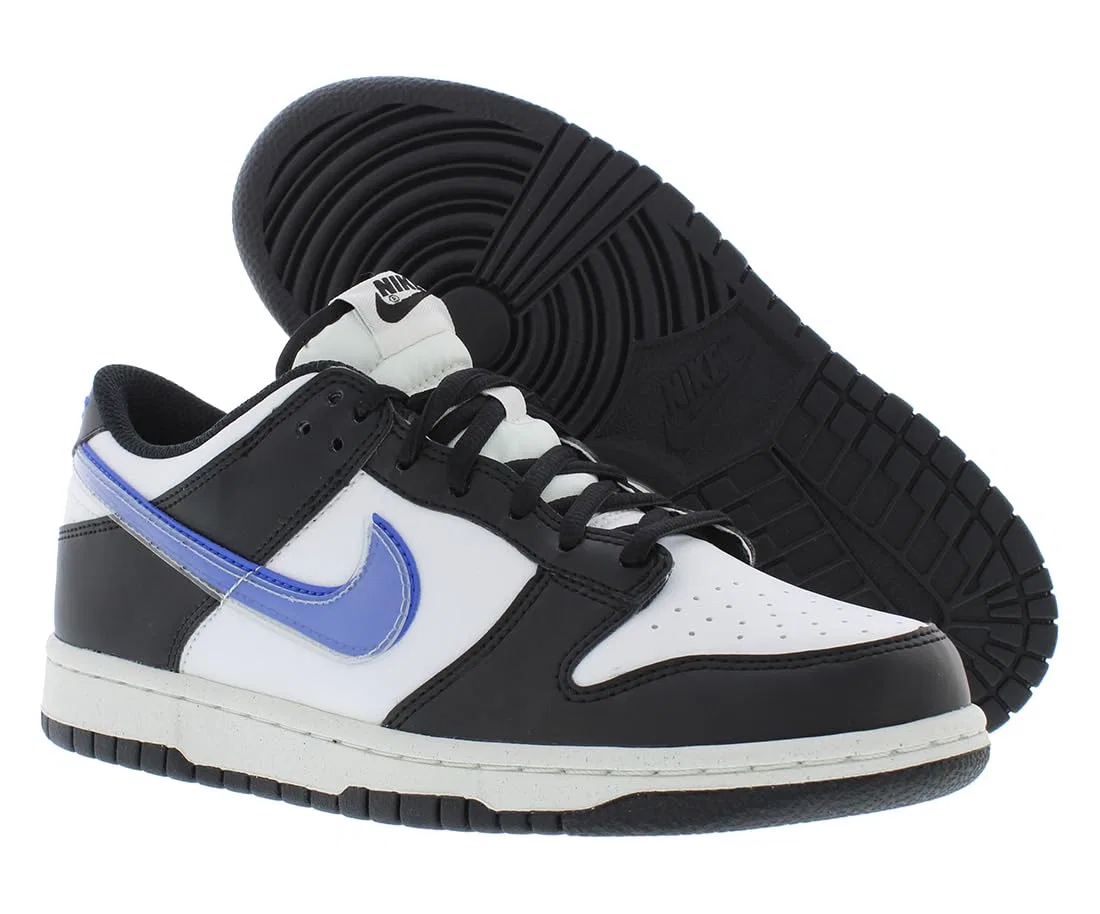 Детские кроссовки с принтом NIKE Dunk Low NIKE, Black Black Hyper Royal — фото 2