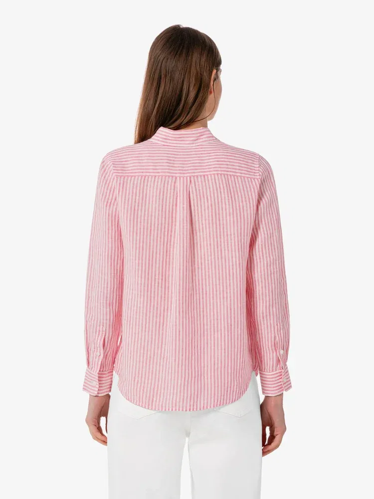 Рубашка LACOSTE из льна, Pink — фото 4
