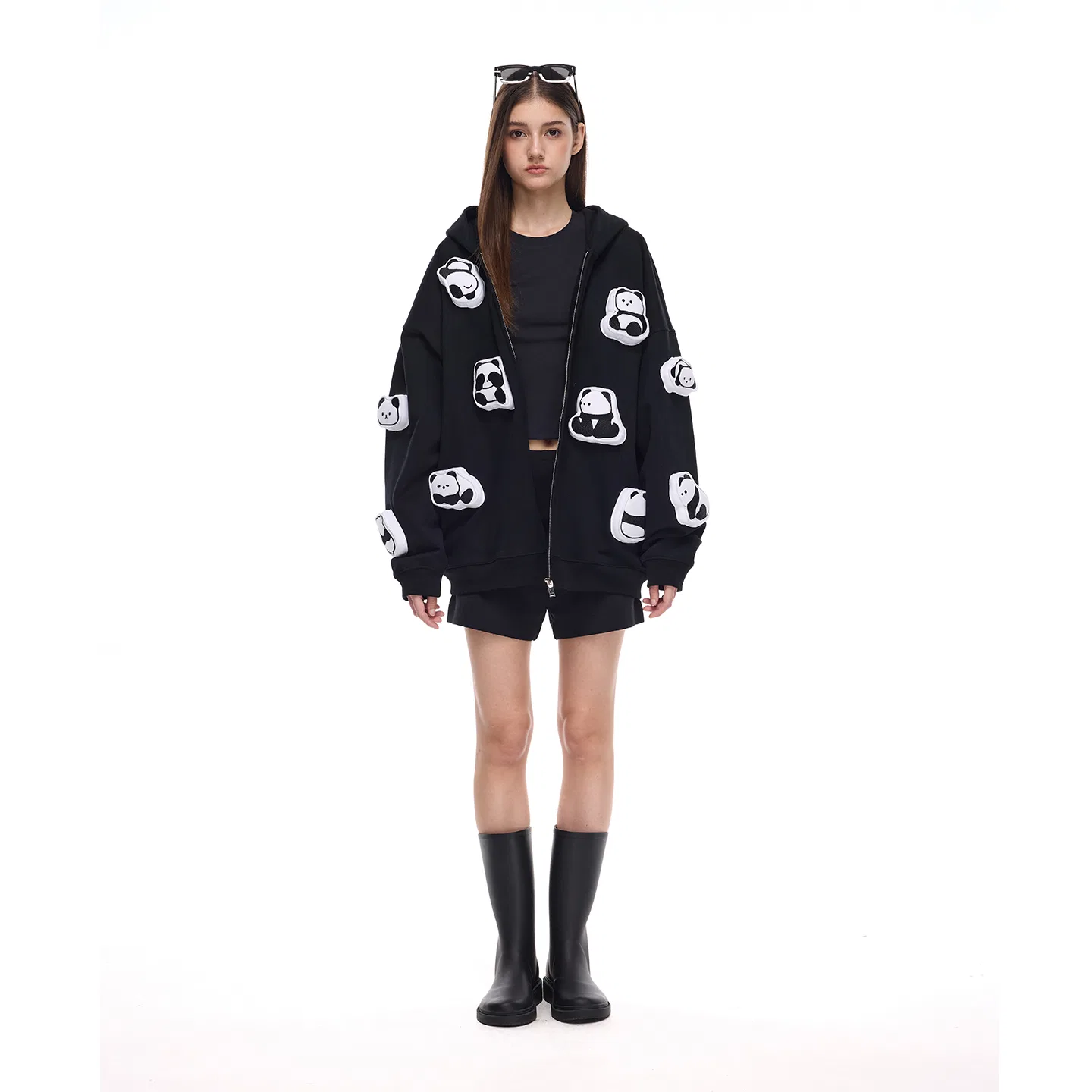 Детский свитшот свободного кроя Black Loose Fit Sweatshirt SQQZ Project — фото 4