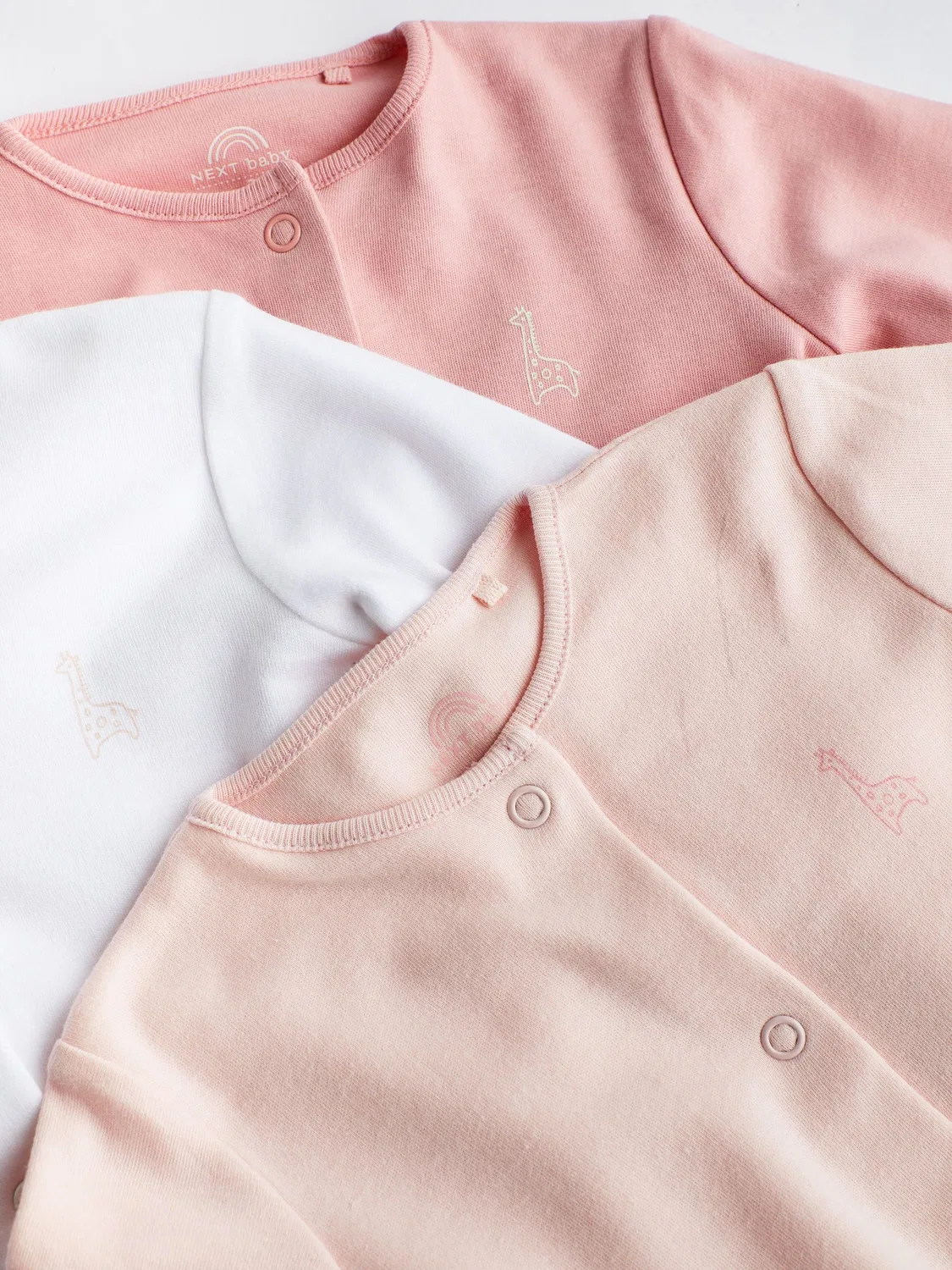 Комплект боди-слипов, 3 шт Next, розовый/белый — фото 3