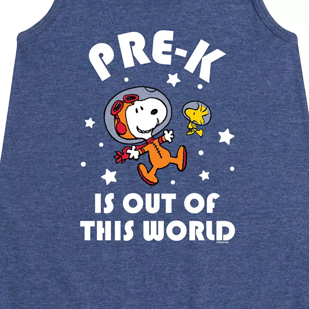 Детское платье-трапеция без рукавов с принтом Peanuts Peanuts, Heather Navy — фото 2