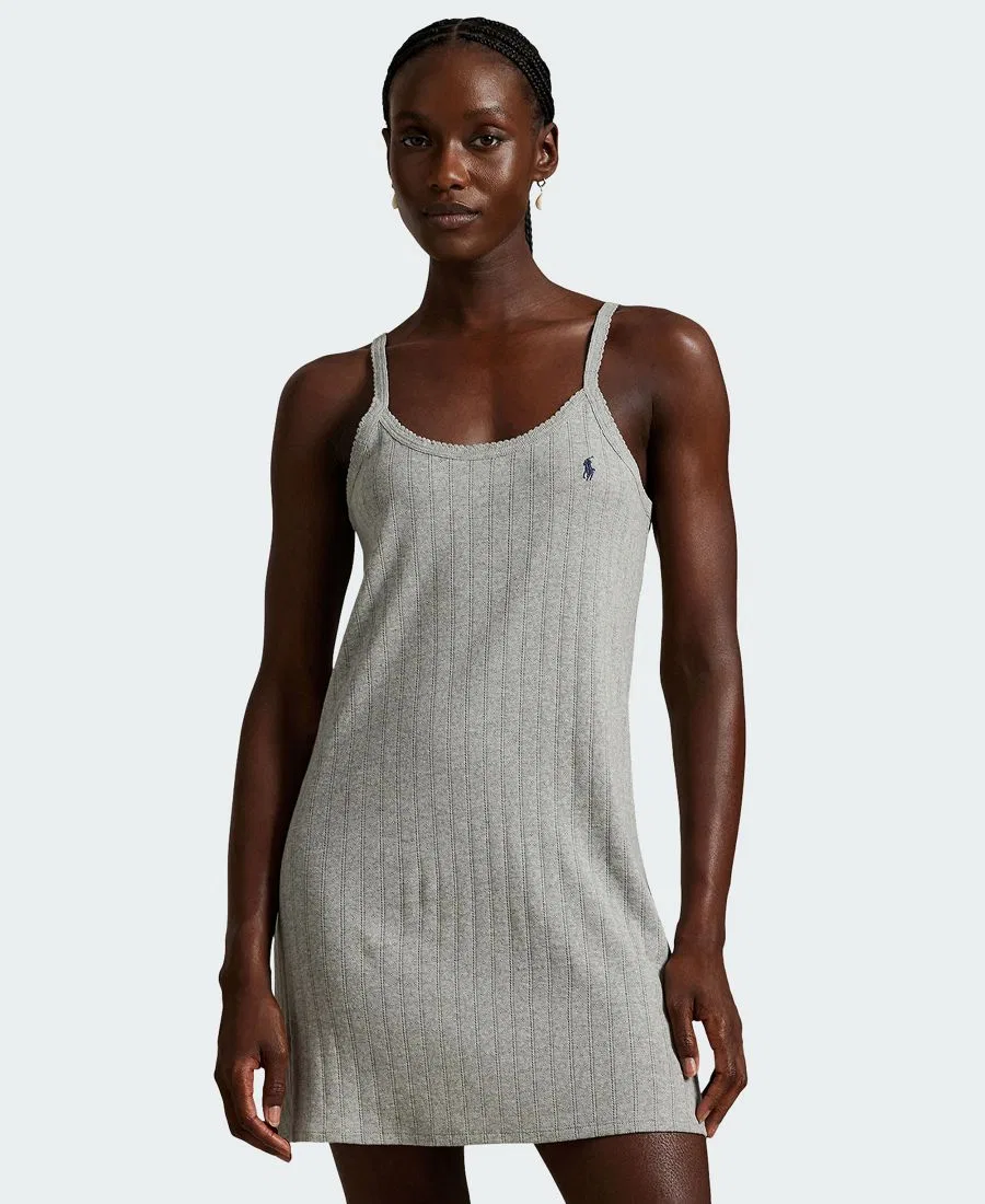 Женское платье-комбинация хлопковое без рукавов Polo Ralph Lauren, Heather Grey
