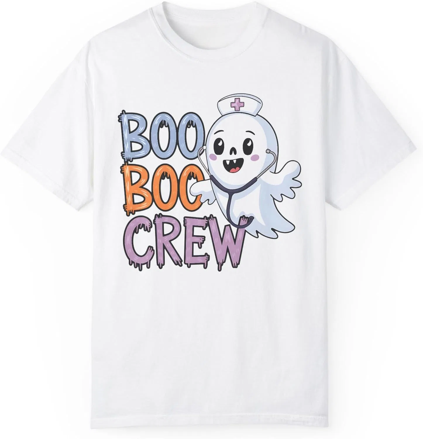 Женская футболка с принтом Boo Boo Crew Comfort Colors, White