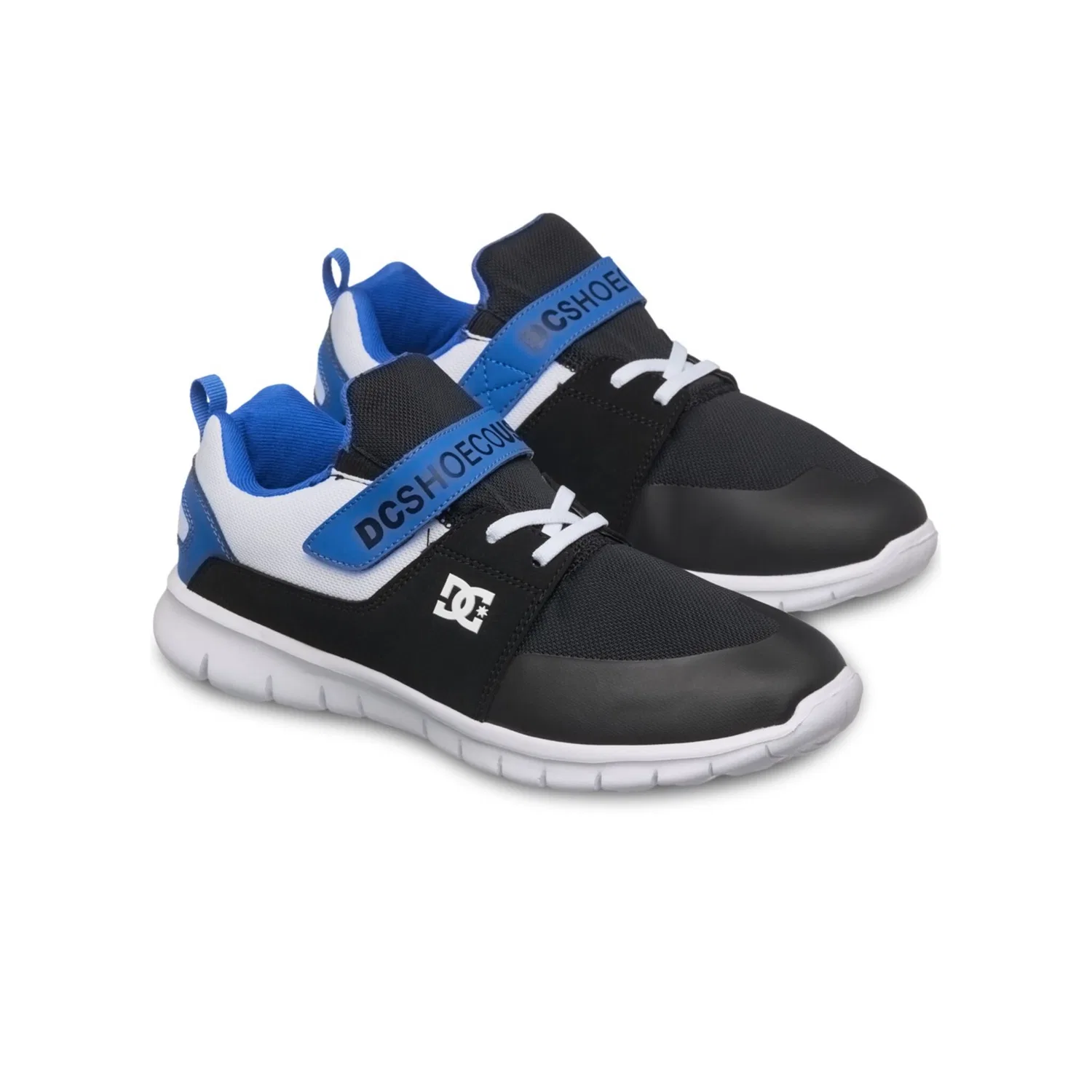 Детские кроссовки с сетчатым верхом и кожаной вставкой DC Shoes, Black/White/Blue