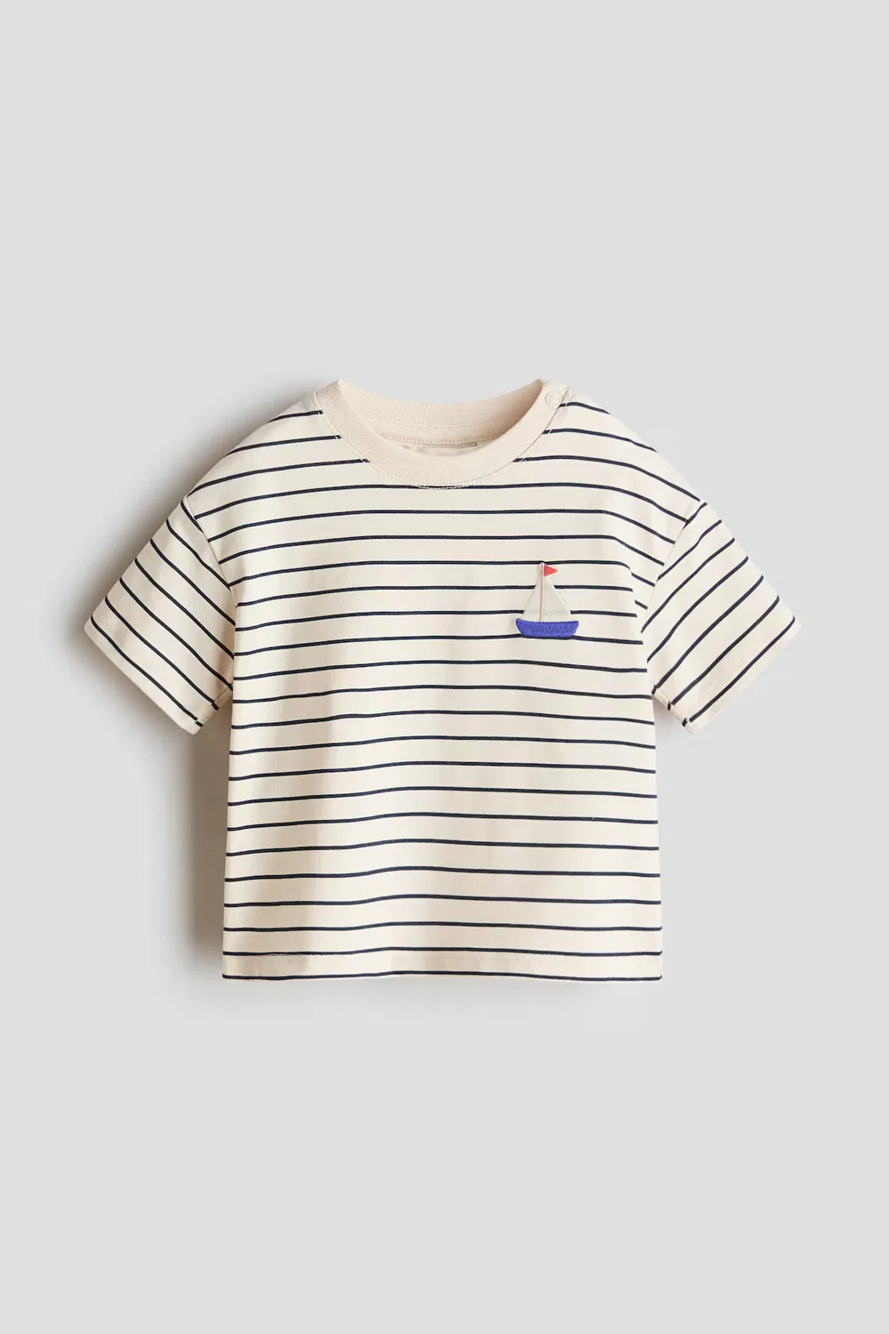 Футболка с вышивкой H&M, Hellbeige/Segelboot — фото 3
