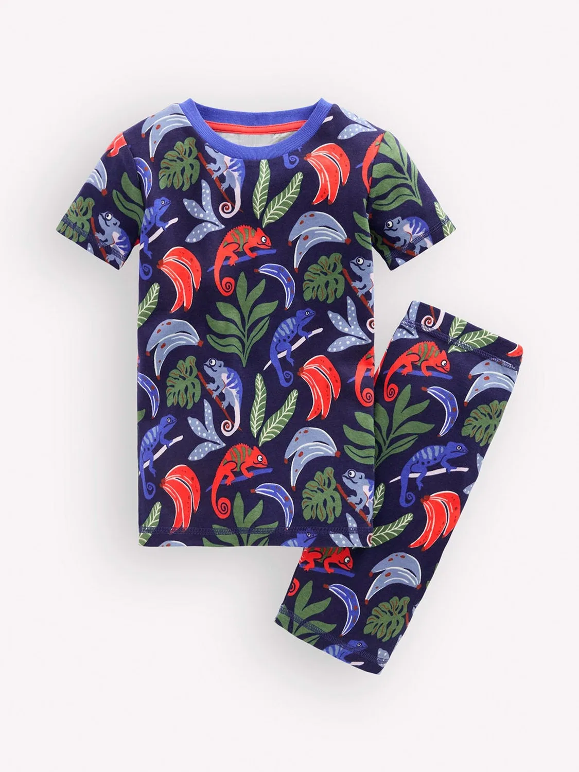 Пижама короткая, хлопок, Snug Short John Glow Boden, синий