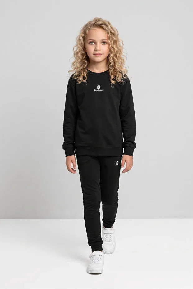 Детский спортивный костюм для девочек из флиса Black One, Black — фото 4
