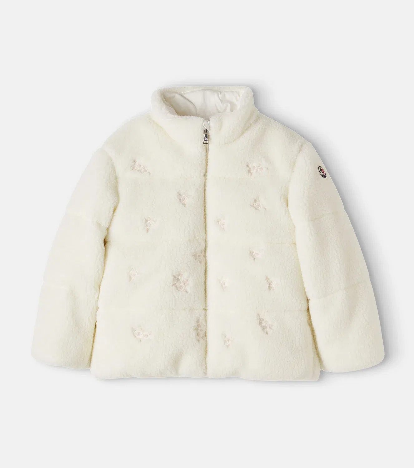 Легкая куртка с вышивкой Moncler Enfant, белый