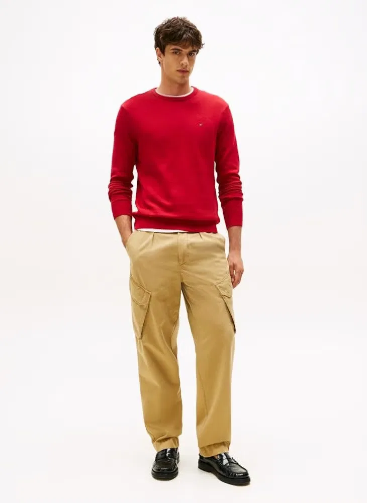 Пуловер с длинным рукавом Essential ssnl cotton crew neck Tommy Hilfiger, красный — фото 4