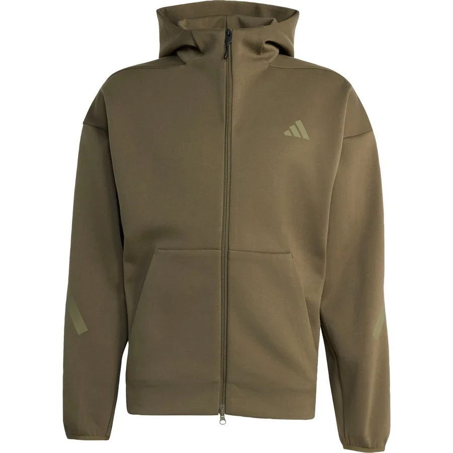 Спортивная кофта с капюшоном на молнии Z.N.E. Full Zip Track Top adidas, Светло-серый — фото 3