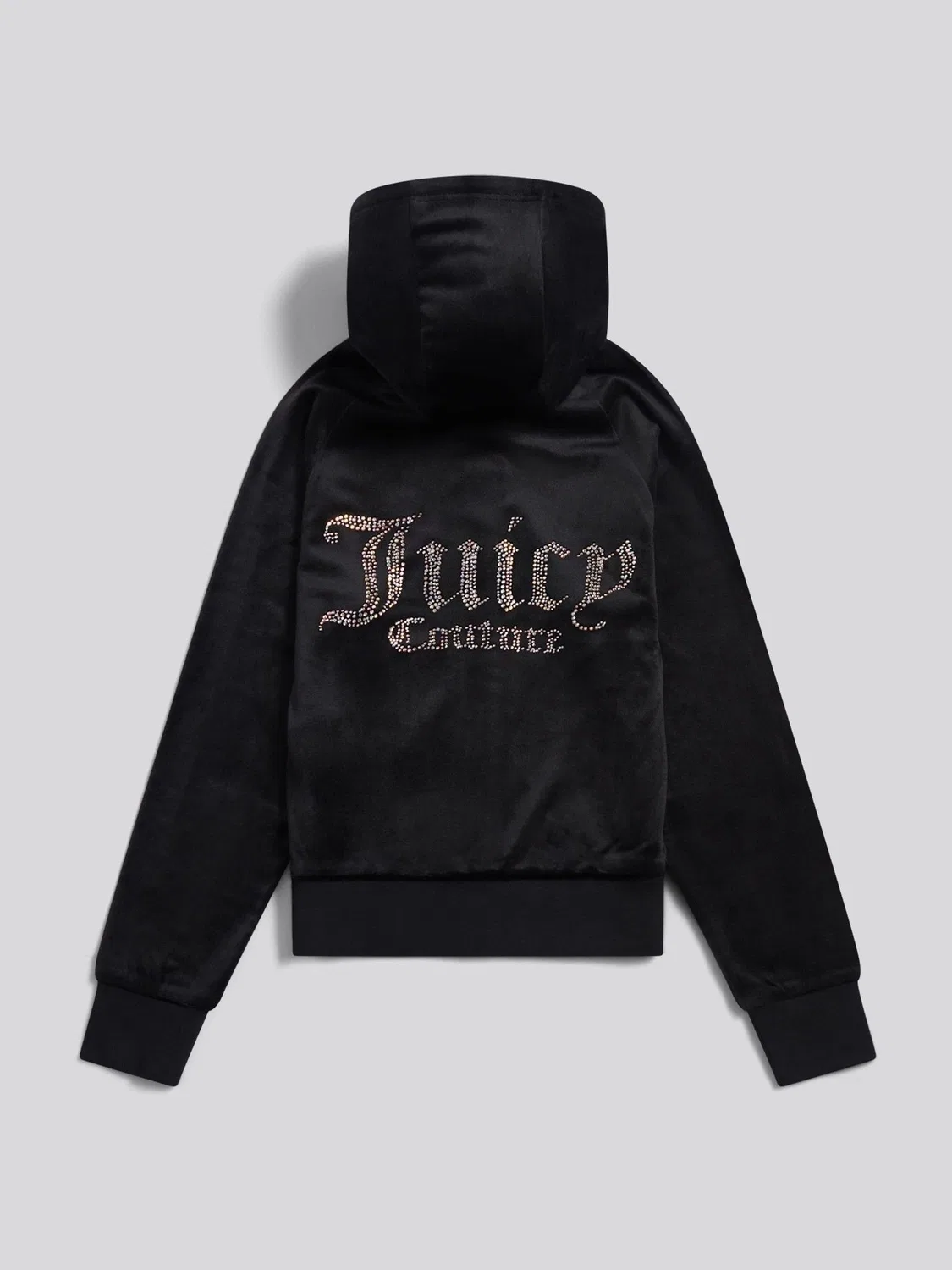Худи на молнии, велюр Juicy Couture, черный — фото 2