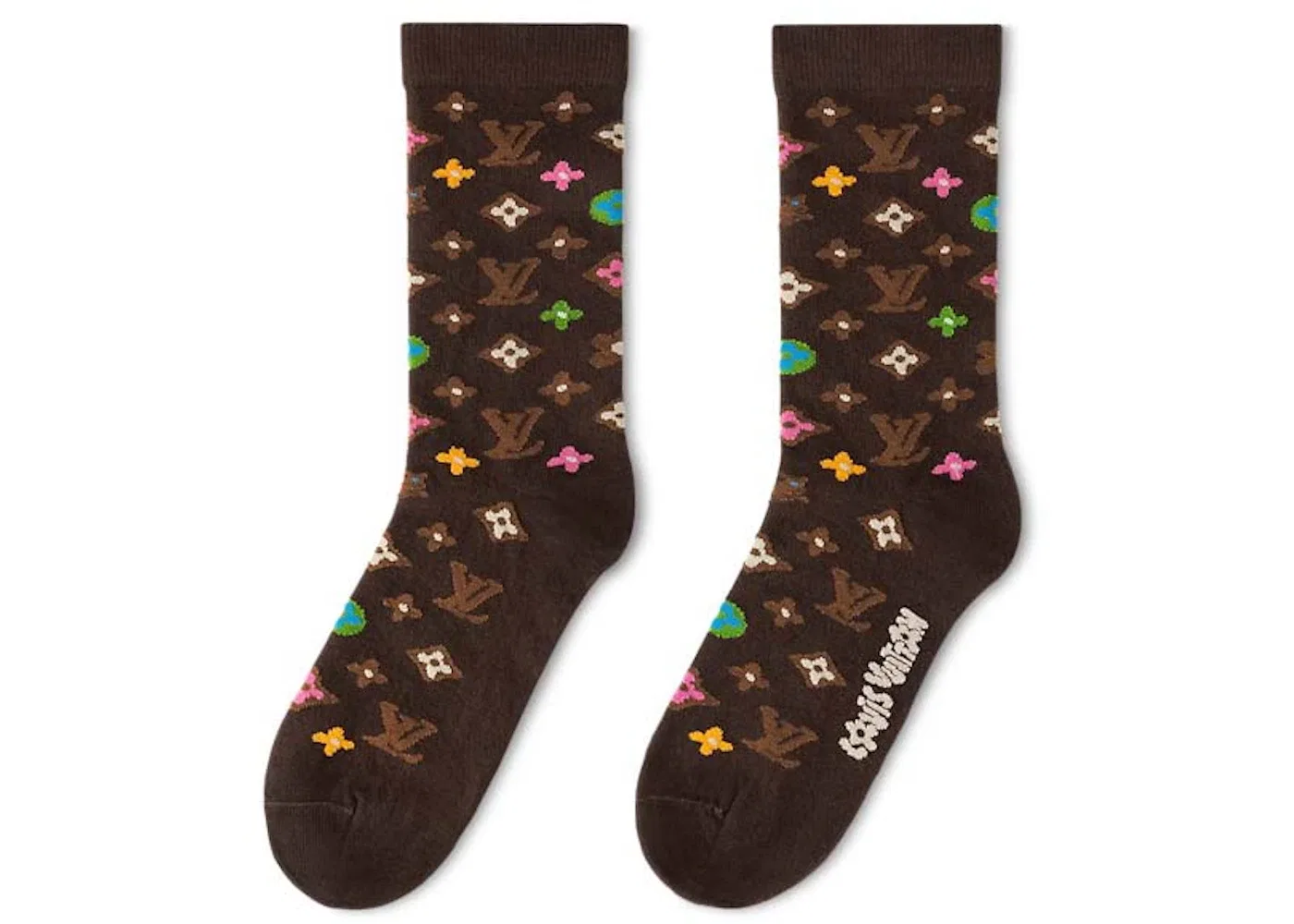 Мужские носки с монограммой Louis Vuitton by Tyler, the Creator Monogram Craggy Socks, Brown — фото 2