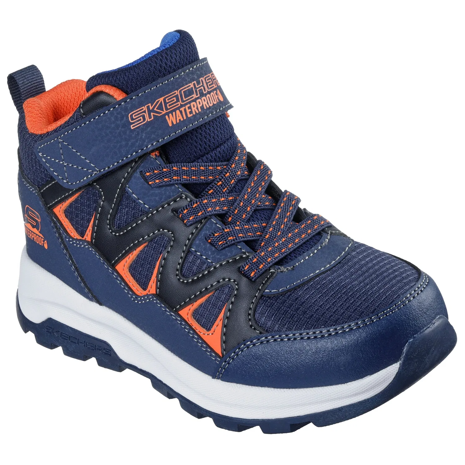 Детские ботинки на липучках Skechers STORM BLAZER, Navy/Orange