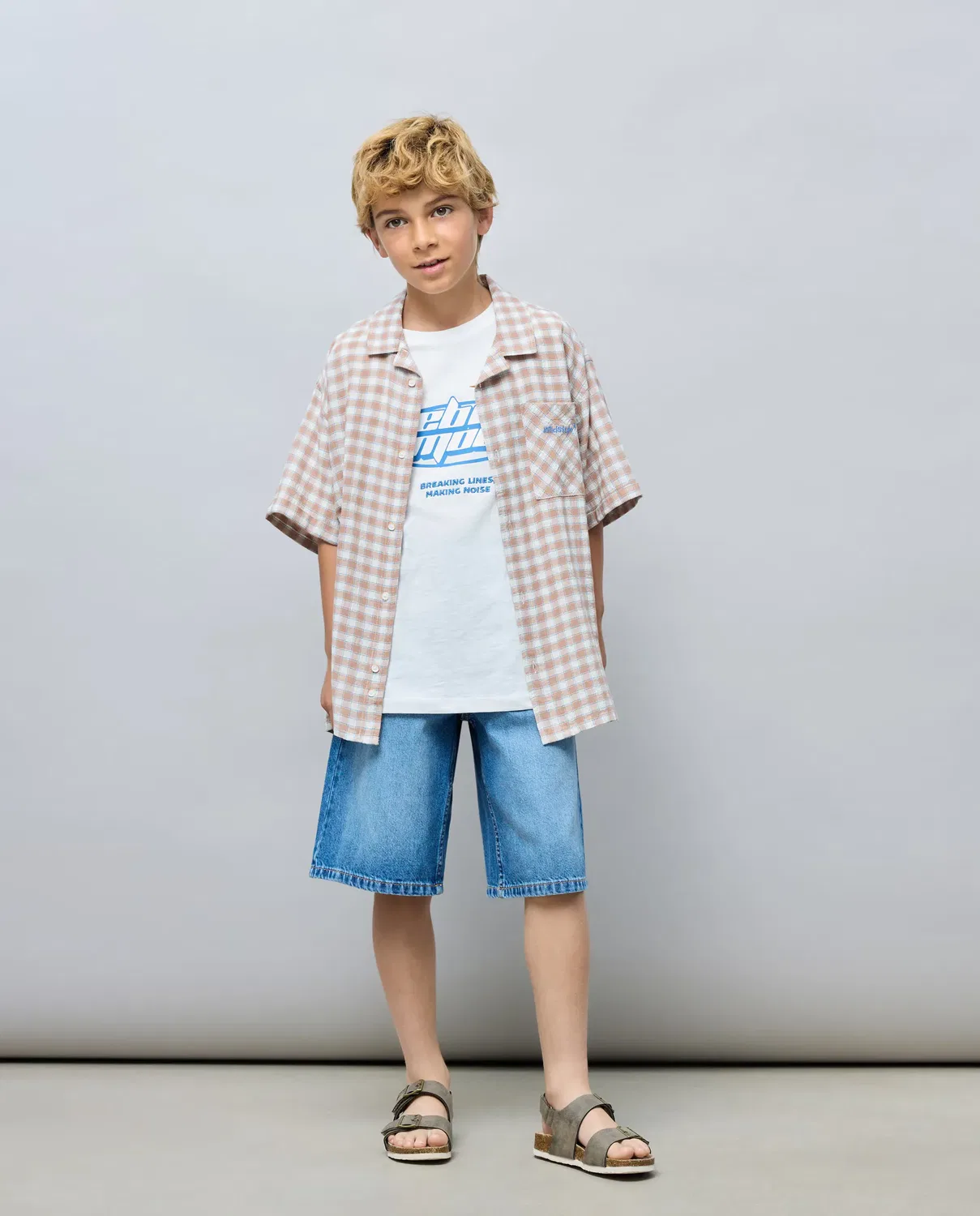 Детская рубашка с длинным рукавом с принтом Kids El Corte Inglés, Marrón — фото 2
