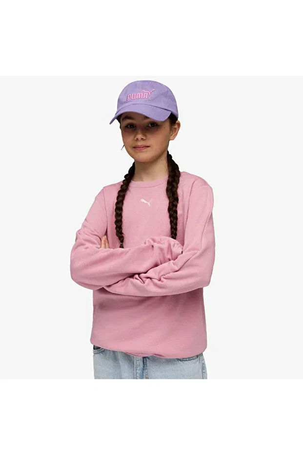 Детские свитшот для девочек без принта Bowtique Crew Puma, 65-Pembe — фото 2