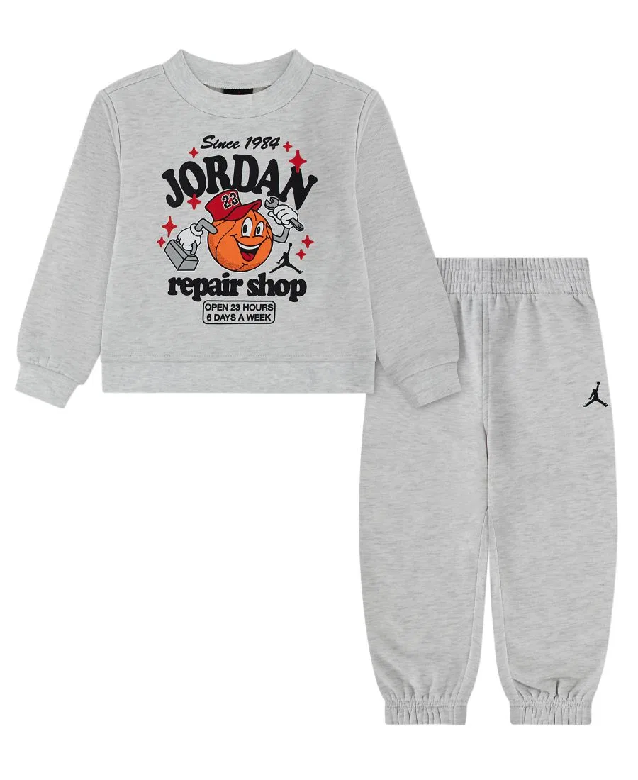 Комплект из лонгслива и брюк из футера с принтом Jordan, Neutral Grey Heather